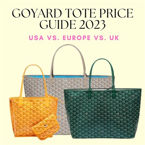 how much is a goyard tote 2022|2024 goyard prices.